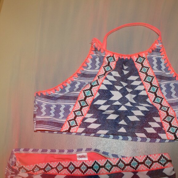 Multi Color 2 Pcs Justcie Bikini Swimsuit Size 10 - Picture 2 of 11